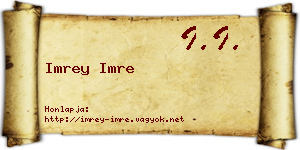 Imrey Imre névjegykártya